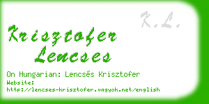 krisztofer lencses business card